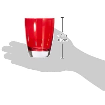 Glass colored water glass Happy series red cl 30 set 6 pieces Excelsa